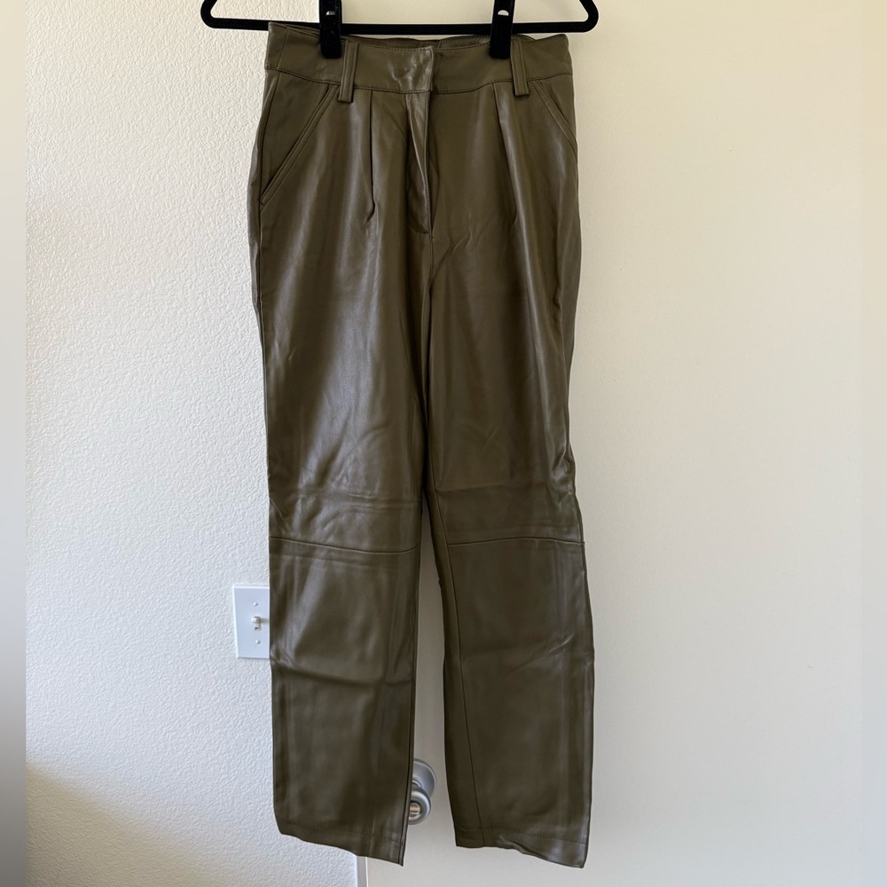 Topshop Khaki Leather Jacket